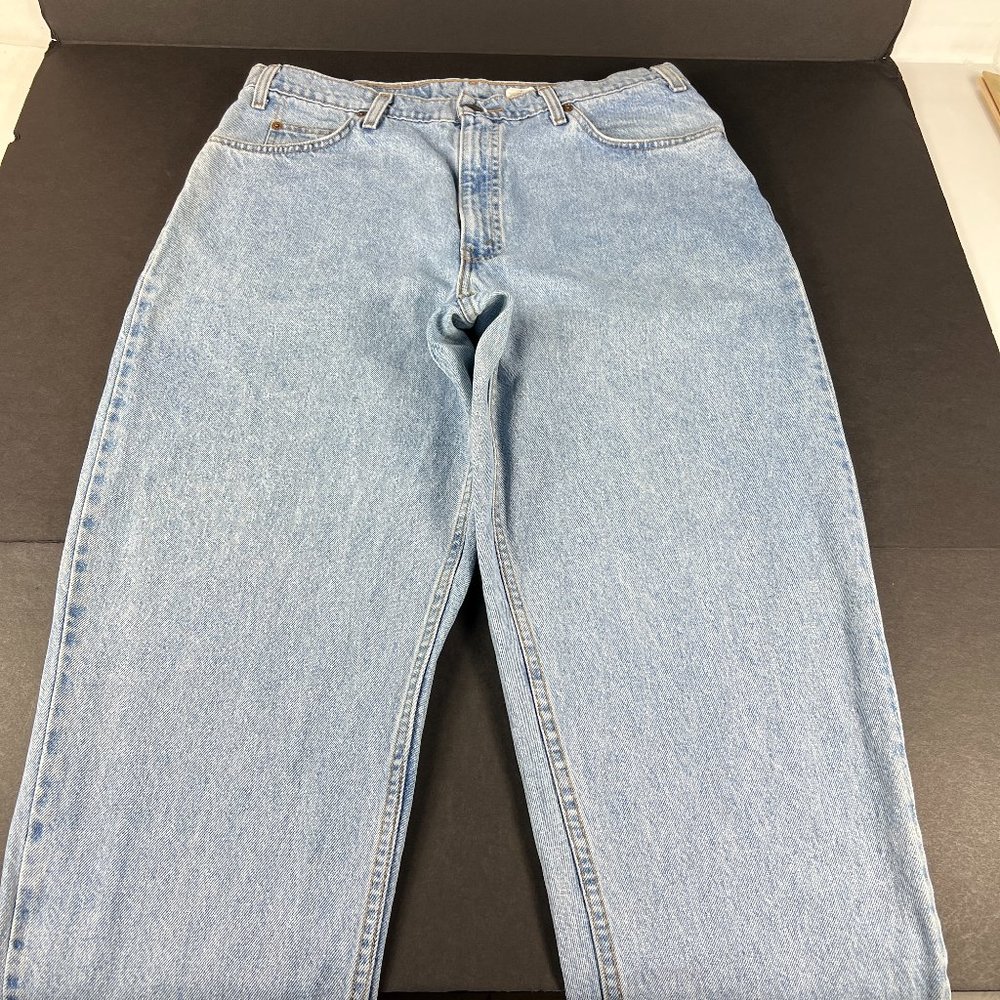 VTG 90s Levis Jeans Men 35 x 30* 560 Loose Fit Tapered Leg Blue Denim Orange Tab